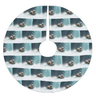 Franse Bulldog Kerstwinter sneeuw Kerstboom Rok