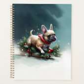 Franse Bulldog Kerstwinter sneeuw Planner (Voorkant)