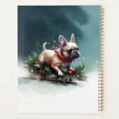 Franse Bulldog Kerstwinter sneeuw Planner (Achterkant)