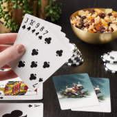 Franse Bulldog Kerstwinter sneeuw Pokerkaarten (Insitu)