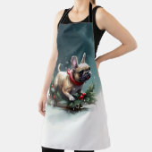 Franse Bulldog Kerstwinter sneeuw Schort (Insitu)