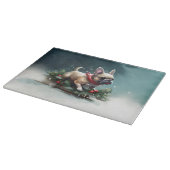 Franse Bulldog Kerstwinter sneeuw Snijplank (Hoek)