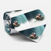 Franse Bulldog Kerstwinter sneeuw Stropdas (Opgerold)