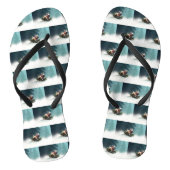 Franse Bulldog Kerstwinter sneeuw Teenslippers (Voetbed)