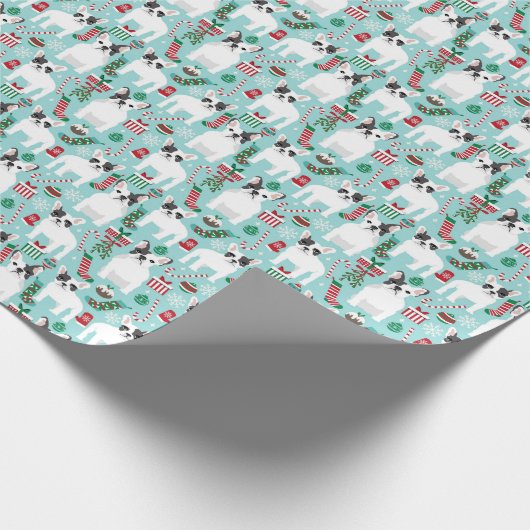 Franse Bulldog kerstwrap Cadeaupapier (Hoek)