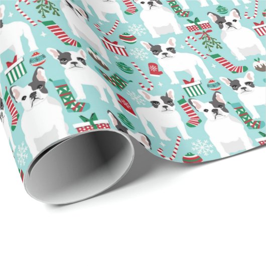 Franse Bulldog kerstwrap Cadeaupapier (Rol Hoek)