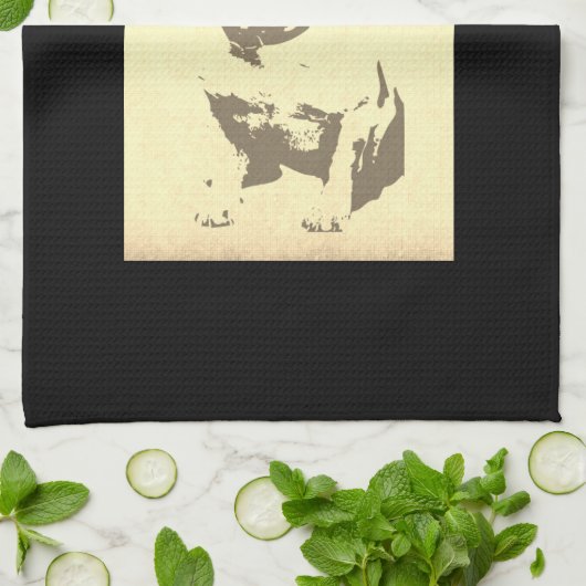 FRANSE BULLDOG KEUKENHANDDOEK  (Gevouwen)