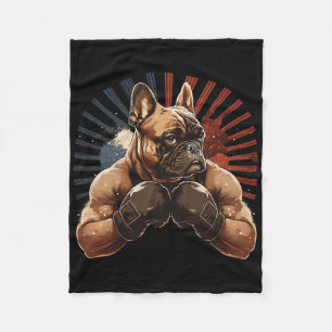 Franse Bulldog Kickboksen Martial Art Boxing Dog G Fleece Deken