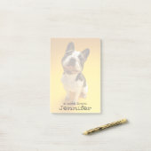 Franse Bulldog kijkt omhoog Post-it® Notes (Op bureau)