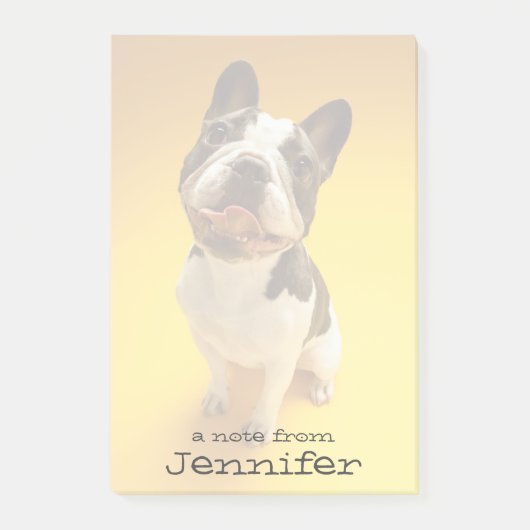 Franse Bulldog kijkt omhoog Post-it® Notes (Voorkant)