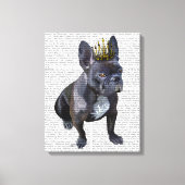 Franse Bulldog King Canvas Afdruk (Voorkant)