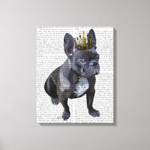 Franse Bulldog King Canvas Afdruk