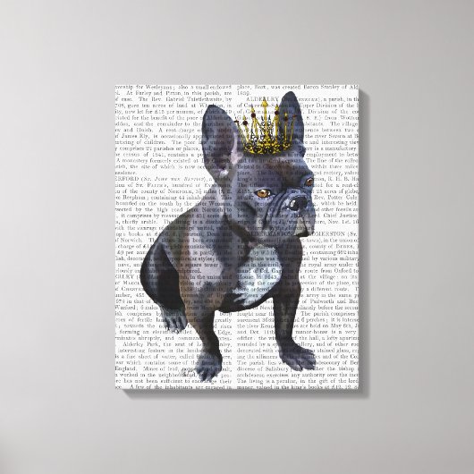 Franse Bulldog King Canvas Afdruk (Voorkant)
