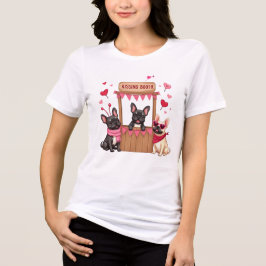 Franse Bulldog kissing booth Tri-Blend Shirt