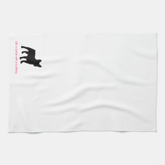 Franse Bulldog Kitchen Towel 16 x 24 inch Theedoek (Horizontaal)