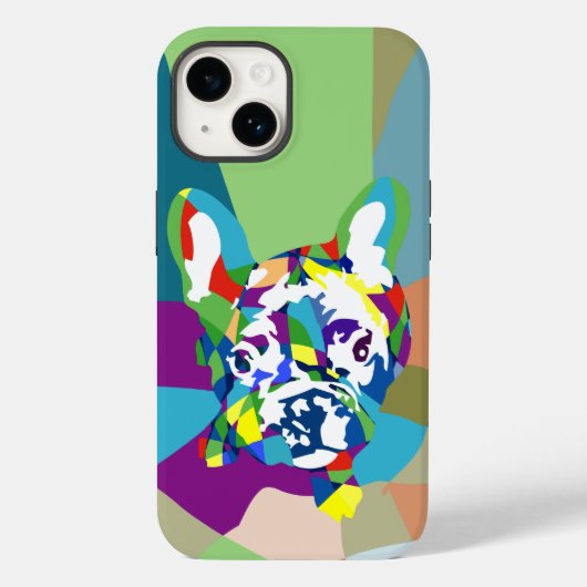 Franse Bulldog, kleurrijk en fancy Case-Mate iPhone Case (Achterkant)