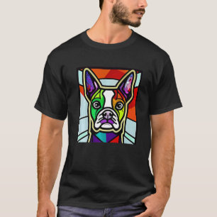 Franse Bulldog - Kleurrijk Gebrandschilderd Glas P T-shirt