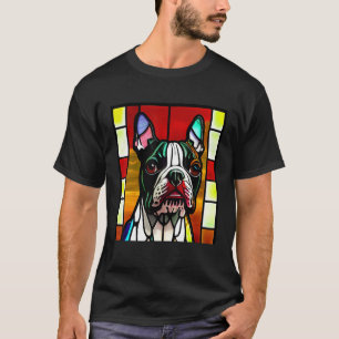 Franse Bulldog - Kleurrijk Gebrandschilderd Glas P T-shirt