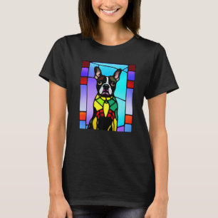Franse Bulldog - Kleurrijk Gebrandschilderd Glas P T-shirt