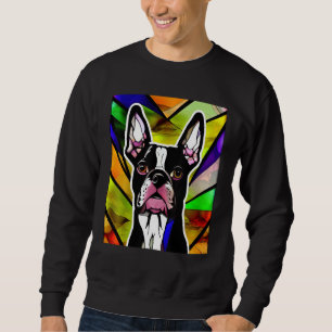 Franse Bulldog - Kleurrijk Gebrandschilderd Glas P Trui