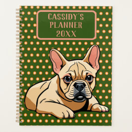 Franse bulldog kleurrijk modern planner