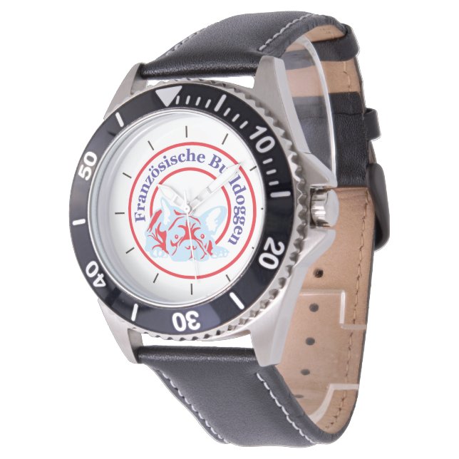 Franse Bulldog Klok Horloge (Gekanteld)