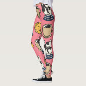 Franse bulldog, koffie, croissant thema. leggings (Links)