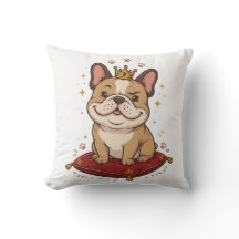 Franse Bulldog Koning Worp Kussen Franse Bulldog L