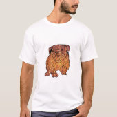 Franse Bulldog Kunst Basic T-Shirt, Wit T-shirt (Voorkant)
