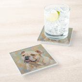 Franse Bulldog Kunst Onderzetter (Schuin)