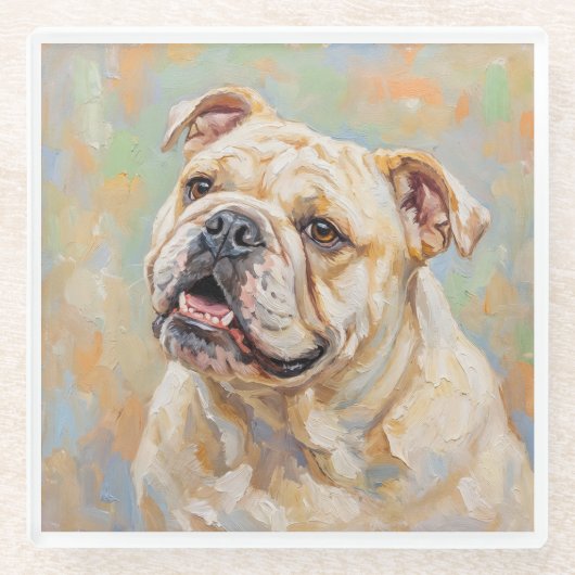 Franse Bulldog Kunst Onderzetter (Voorkant)