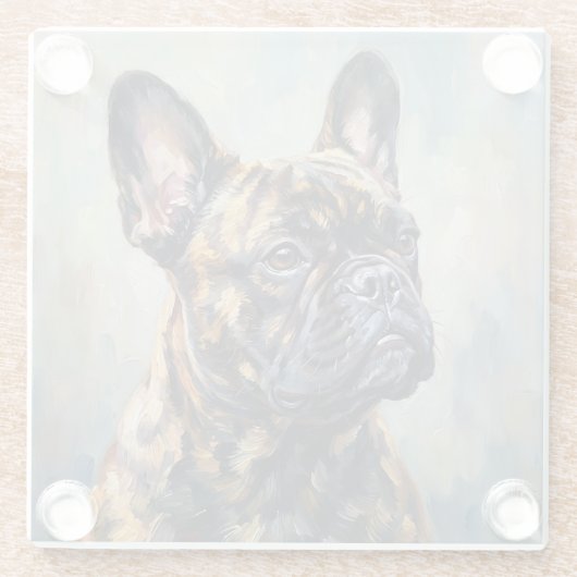 Franse Bulldog Kunst Onderzetters (Achterkant)