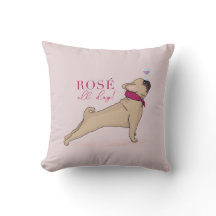 Franse Bulldog Kussen Rosé de hele dag