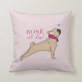 Franse Bulldog Kussen Rosé de hele dag