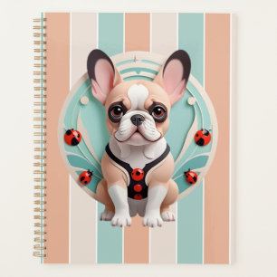 Franse Bulldog Ladybug Pastel Papier Snijkunst Planner