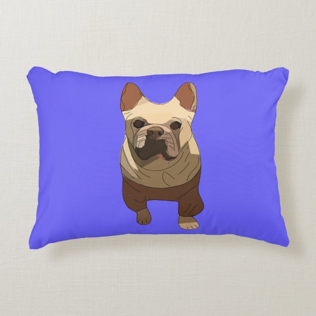Franse Bulldog, Lavendel Paars Accent Kussen (Voorkant)