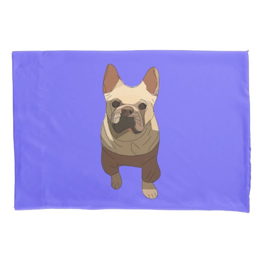 Franse Bulldog, Lavendel Paars Kussensloop (Voorkant)