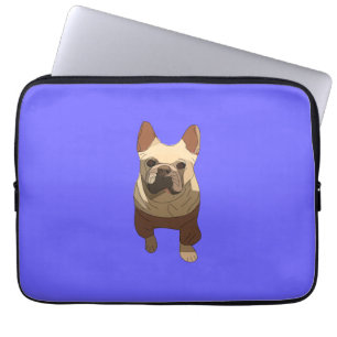 Franse Bulldog, Lavendel Paars Laptop Sleeve