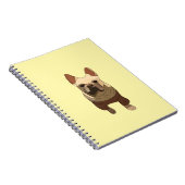 Franse Bulldog, Lavendel Paars Notitieboek (Rechterzijde)