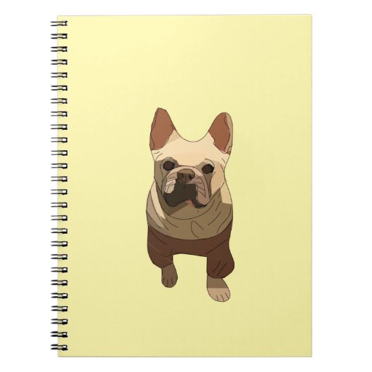 Franse Bulldog, Lavendel Paars Notitieboek (Voorkant)