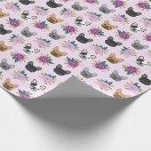 Franse Bulldog Lavender Florals Cadeaupapier (Hoek)