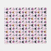Franse Bulldog Lavender Florals Fleece Deken (Voorkant (Horizontaal))
