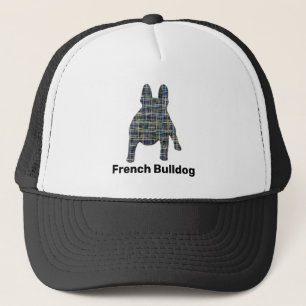 Franse Bulldog Leuke Hond Silhouet Grid Custom Trucker Pet