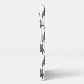 Franse Bulldog Leuke Hond Silhouet Raster Wit iPhone Hoesje (Linkerkant)