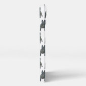 Franse Bulldog Leuke Hond Silhouet Raster Wit iPhone Hoesje (Rechterkant)