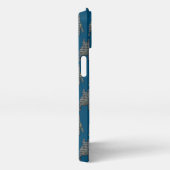 Franse Bulldog Leuke Hond Silhouet Raster Wit iPhone Hoesje (Rechterkant)