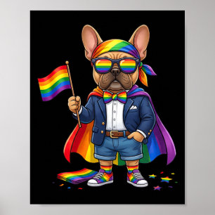 Franse Bulldog Lgbt Regenboog Lesbisch Homoseksuee Poster