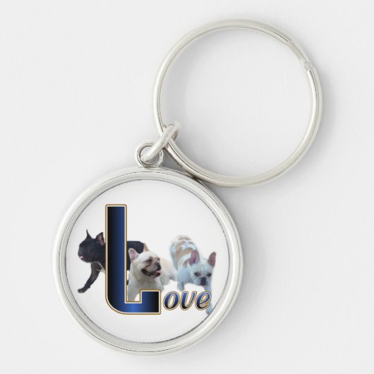 Franse Bulldog Liefde Sleutelhanger (Voorkant)