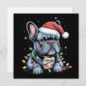 Franse Bulldog Liefhebber Frenchie Kerstmuts Kerst Feestdagenkaart (Voorkant / Achterkant)