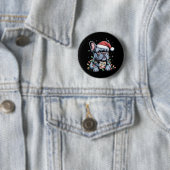 Franse Bulldog Liefhebber Frenchie Kerstmuts Kerst Ronde Button 5,7 Cm (In situ)